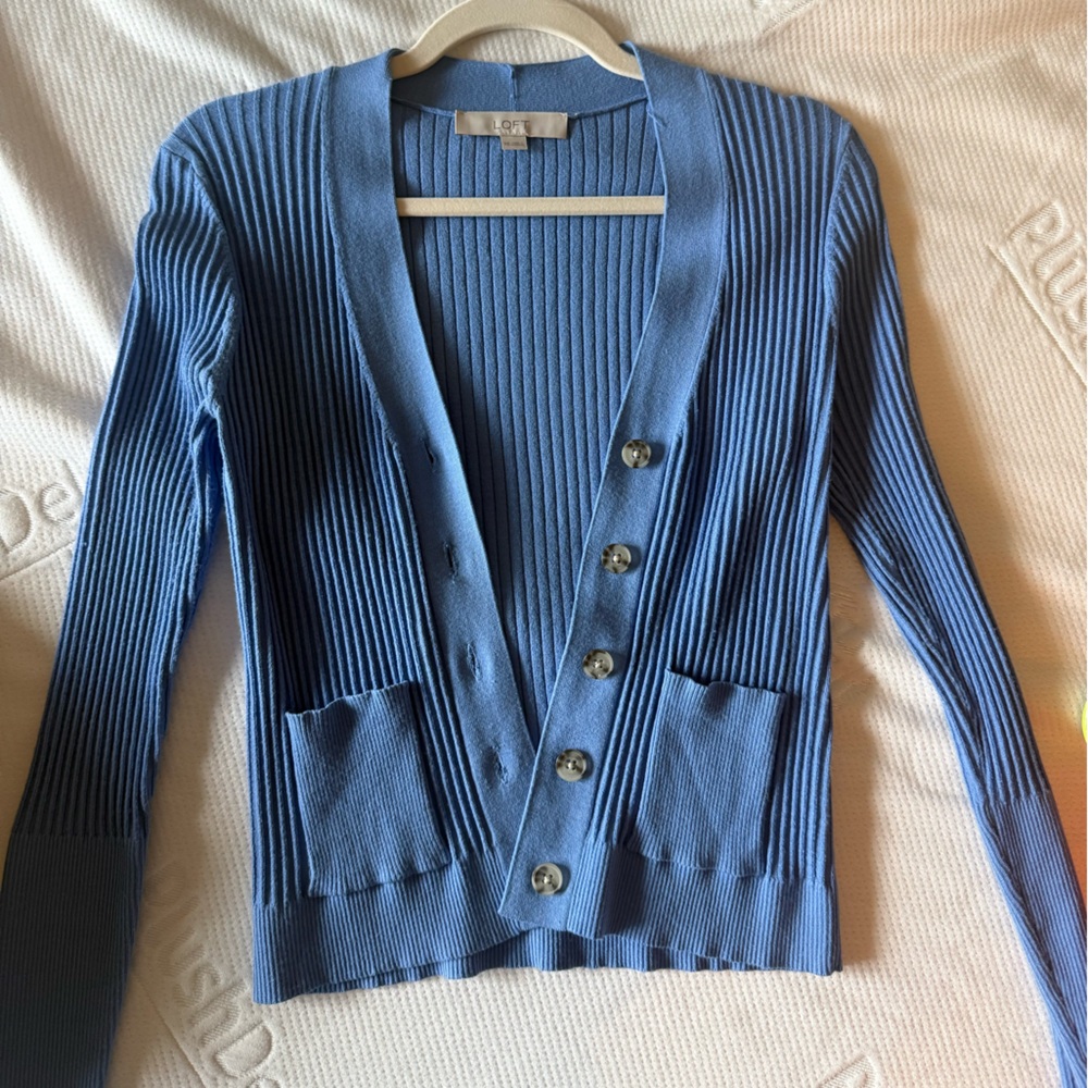 LOFT Light Blue Cardigan